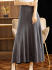 Women Autumn Winter Wool Skirt Long Pleated Skirt 100% Merino Wool Knitwear Grace Soft Dress Korean Style Skirt
