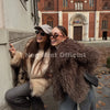 Winter Lulicore Brown Faux Fur Coat Women Chic Autumn Warm Fluffy Sheep Fur Jacket Big Fur Collar Overcoat