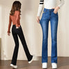 Winter Vintage Velvet Flare Jeans Warm Plush Lined Skinny Vaqueros Casual High Waist Womens Denim Pants Thicken Bell-bottoms