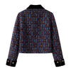 French Retro Color Contrast Small Fragrant Wind Short Coat Women Spring Autumn Slim Tweed Temperament Top Female