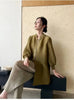 Spring Pleated Single Breasted Cardigan Coat For Women Casual Elastic Loose Mid-Length Coat 2DB5482
