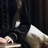 French Style Velvet Long Dresses Black Autumn Winter Vintage Vestidos Mujer Stand Collar Solid Elegant Women Dress