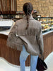 Elegant Women Blazer Coat Turn down Collar Full Sleeve Tassel Solid Thick Warm Jacket Female Spring Office Lady Outwear