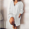 Autumn Elegant Cotton and Hemp Women's Dress Elegant Commuting Style Flip Collar Single Breasted Elegant Dress