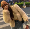 Autumn Winter Ladies Short Faux Fur Coat Korean Female Casual Plush Jacket Women Long Sleeves Fur Outwear