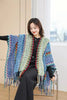 Ethnic Style Cape Oversized Sweater Jacket Women Loose Patchwork Warm Long Scarf Knitted Cardigan Woman