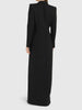 Women Black Single Button X-Long Elegant Blazer Lapel Long Sleeve Jacket Tide Autumn 31A0819