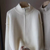 Korean Women's Knitted Sweater Double Zipper Stand Collar Coat Autumn Winter Casual Versatile Loose Cardigan Tops 3XL