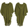 Womens Bohemian Hooded Knitted Shawl Winter Warm Button Wraps Scarf Coat Cloak Cardigan