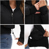 Women's Bomber Jacket Hooded Cropped Coat Winter Jacket Woman Cool Warm Clothes Coffee Black White Clothing XXL