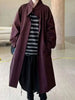 Office Lady Trench Coat Solid Color Lapel Long Sleeves Single Breasted Loose Windbreaker Spring Autumn 2DA8844