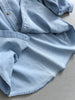 Women's Same Solid Color Lapel Pocket Medium and Long Loose Coat Long Sleeve Casual Denim Shirt