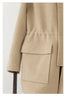 Women's Woolen Coat Loose Solid British Hooded Jackets Drawstring Mid-length Ladies Windbreaker Autumn Winter