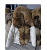 White Duck Down Jacket Winter Women Warm Loose Coat Natural Real Fox Fur Collar Thick Outerwear Parkas
