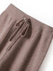 100% Merino Wool Pants Women Autumn Winter Casual Wide Leg Trousers Middle Seam Style Knitted Cashmere Soft Lace-up Pants