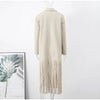 Elegant Tassel Woolen Coat Women Turn Down Collar Full Sleeve Pocket Female Autumn Jacket Streetwear Trench Coats