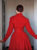 Women Hourglass Waist Full Flared Hem Long Dress Coat Lapel Collar Single Breasted Long Sleeve Overcoat Guest Party Street Wear