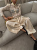 Loose Satin Lantern Pants High Waist Elastic Crepe Loose Bloomers Elegant Long High Waist Trousers Women