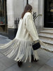 Elegant Tassel Woolen Coat Women Turn Down Collar Full Sleeve Pocket Female Autumn Jacket Streetwear Trench Coats
