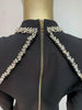 Women High End Black Designer Asymmetric Mini Diamonds Dress Chic Laides High Street Daily Dress One Piece Going Out