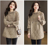Down Cotton Jacket Comfortable Elegant Loose Women's Winter Parka Hooded Splicing Appear Thin Female Knitting Jacket
