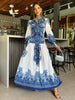 Summer Floral Print Loose Shirt Dress Turn-down Collar Long Sleeve Single Button Long Dress Spring Office Lady Women Clothing