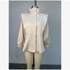 Women's Chic Waist-cinching Short Trench Coat Solid Long Sleeve Shoulder Pad Cropped Jackets Autumn Street Commute Outwear
