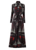Niche Printed Windbreaker Women's Loose Oversized Long Sleeved Pleated Trench Cardigan Long Coat 2DB2481