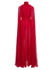 High Street Designer Party Vestido Women's Drifting Sleeves Chiffon Pleated Holiday Long Dress