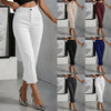 Women's High Waist Straight Leg Pants – Slim Fit Casual Trousers, Solid Color Versatile Office Bottoms