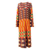Color-blocking Printed Round Neck Pullover Women's Dress Casual Long Sleeve Mid-length Dresses 2DB4686