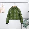 Women Hooded Thicken Warm Cotton Jacket Zipper Glossy Snow Winter Loose Female Coat Lace Up Casual Down Puffer Outwear