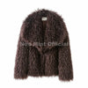 Winter Lulicore Brown Faux Fur Coat Women Chic Autumn Warm Fluffy Sheep Fur Jacket Big Fur Collar Overcoat