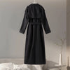 Urban Solid Double Breasted Long Women Coat Loose Full Sleeve Belt Double Breasted Female Jacket Autumn Winter Lady Top