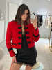 Chic Single-breasted Short Jacket Women Contrast Full Sleeve Cropped Stand Collar Napoleon Coat Lady Daily Street Wear