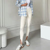 Women Casual Y2K Elastic High Waist Slim Fit Long Trousers Ribbed Knitwear Tight Step on Foot Leggings Sporty Pants
