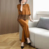 Middle-aged mother Suit Spring Autumn Loose Plaid Patchwork Top+Wide leg pants Two-piece Women's Clothing Sets