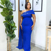 Street Women Diamonds Rhinestones Skew Collar Bodycon Maxi Long Dress Fall Vacation Evening Party Dresses Vestidos