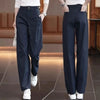 Wide-Leg Overalls Pants Women Korean Spring Autumn High Waist Loose All-Match Casual Narrow Straight Pants Female Trousers
