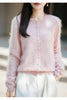 Winter Women's Clothing Tops Brushed Wool Cardigans O Neck Yellow Warm Causal Sweater Soft Solid Knitted Coats B1713005