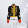 Napoleon Golden Short Jacket Women Vintage Stand Collar Long Sleeve Cropped Jackets Autumn Lady Outwear High Street