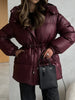 Thicken Cotton Jackets Women High Neck Long Sleeves Zipper Drawstring Warm Coats Female Winter Solid Loose Outwears