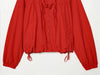 Women's Jacket Autumn Red Long-Sleeve Drawstring Decorative Festive Hoodie Zipper Cardigan Casual Versatile