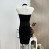 Commuter Knitted Dress Spring Autumn Elegant Two Pieces Set Hip-wrapped Short Striped Cardigan And Dress J408
