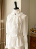 Autumn Winter Clothing Set Ladies Elegant Long Sleeve White Shirt Blouses Retro Vest with Fishbone Skirt Lolita 3 Piece Outfits