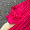 Spring Vintage Loose Dresses Women Lantern Sleeve Turn-down Collar Solid Single Breasted Casual Folds Long Dress