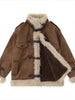 Women Brown Leather Jacket Coat Vintage 90s Motorcycle Jacket Streetwear Korean Vintage Oversize Outerwear 2000s Clothes
