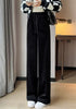 Winter Warm Thicken Lambwool Fluff Wide Leg Pants Women Korean Casual Snow Wear Pantalone Baggy Plush Fleece Spodnie