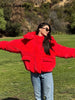 Warm Women's Hooded Cotton Padded Coats Loose Solid Stand Collar Full Sleeve Zipper Pockets Coat Autumn Winter Lady Outwear