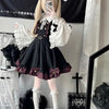Japanese Kawaii Two Pieces Set Women Outfits Ruffled Patchwork Cute Bow Dress + Flare Sleeve Lolita Blouse Y2k Aesthetic JK Suit